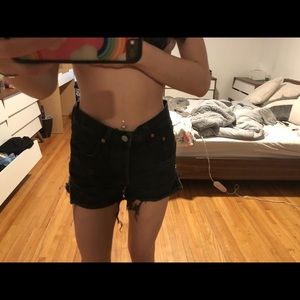 Levi black jean shorts